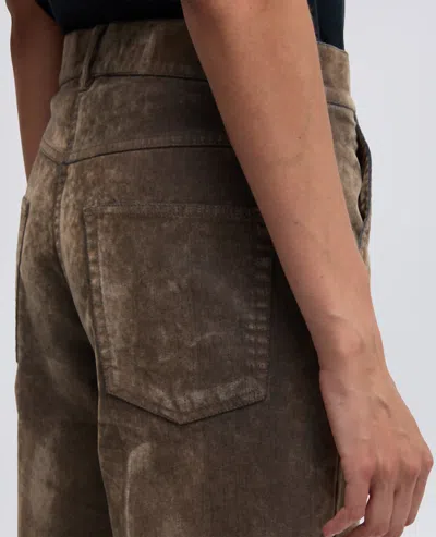 Aspesi Pantalone In Denim Floccato Delave - Tortora In Brown