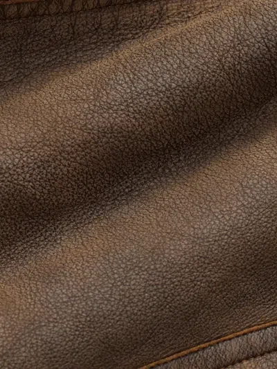 Rrl Double-breasted Shearling Jacket In Brown