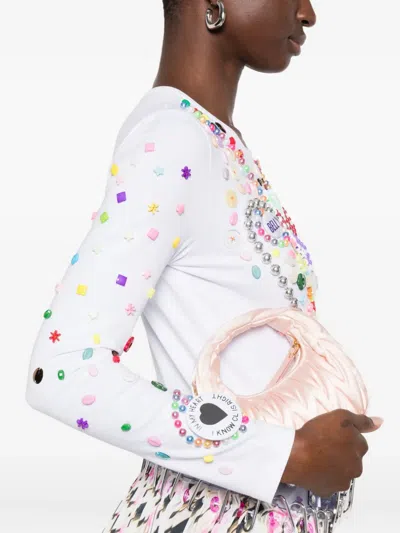 Chopova Lowena White Day Defunct Beaded Jersey T-shirt In Multi