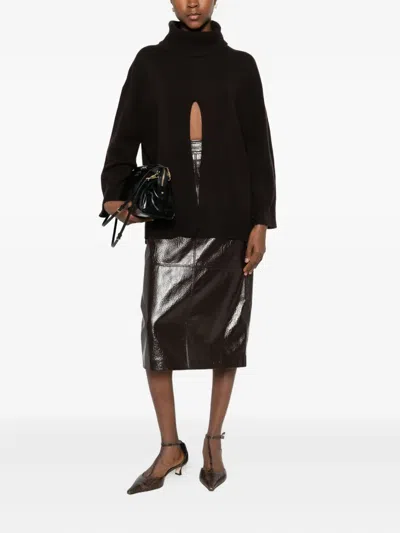 Vicolo Slit-embellished Jumper In Black