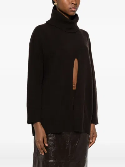 Vicolo Slit-embellished Jumper In Black