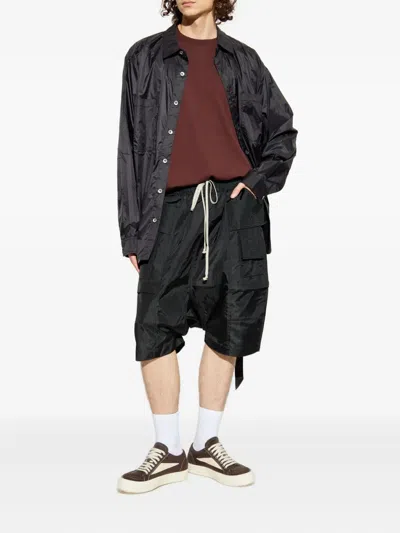 Rick Owens Drkshdw Buttoned Pocket Overshirt In Black