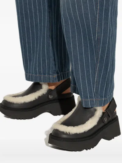 Ugg Esme Leather Slingback Clogs In Black