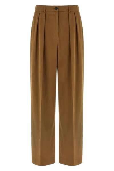 The Row Tailored Trousers With Pleats And Pockets In Brown