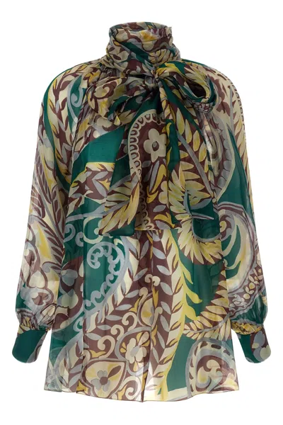 Etro Blouse Highnack With Pasley Motif Shirts White In Multi
