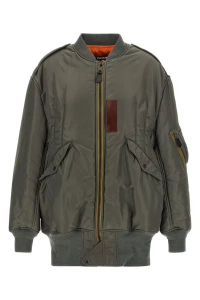 Junya Watanabe Lightweight Nylon Jacket With High Collar And Streamlined Silhouette In Green