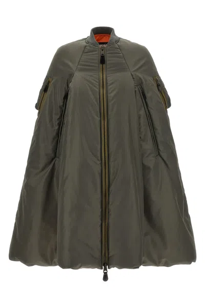 Junya Watanabe Oversized Bomber Style Cape Jacket In Green