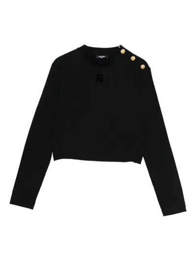 Balmain Button-detailing Top In Black