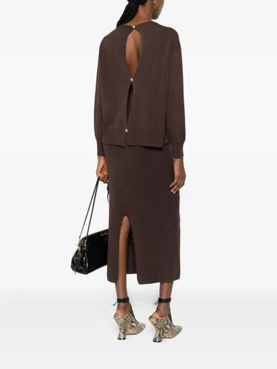 Vicolo Open-back Jumper In Brown