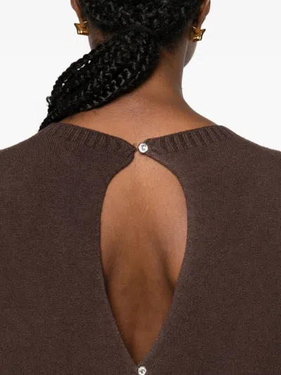 Vicolo Open-back Jumper In Brown