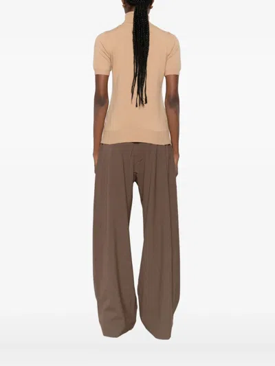 Vicolo Fine-knit Jumper In Brown