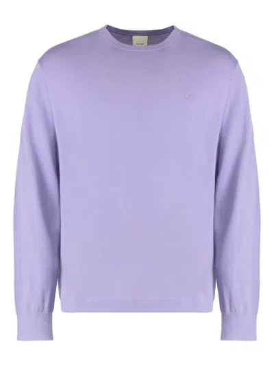 Calvin Klein Sweater With Round Neck In Wool In Purple