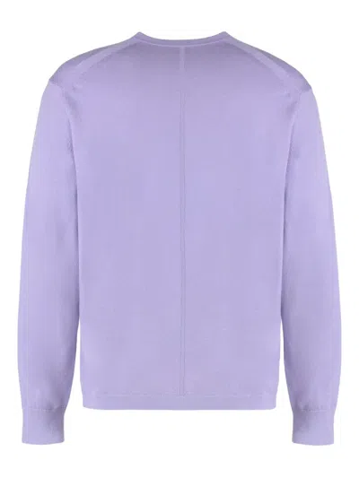 Calvin Klein Sweater With Round Neck In Wool In Purple