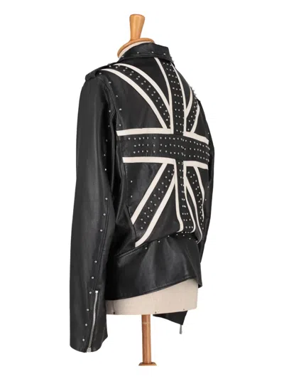 Pre-owned John Richmond Leather Biker Jacket In Black
