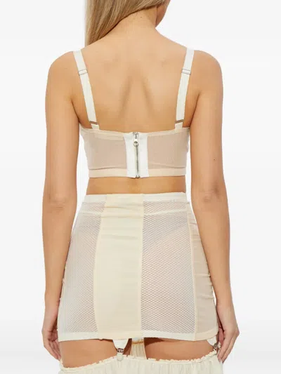 Knwls Uma Mesh Panel Top In Neutral