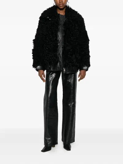 Golden Goose Osanne Jacket Curly Shearling In Black