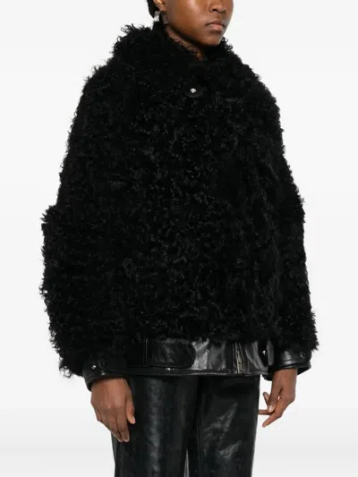 Golden Goose Osanne Jacket Curly Shearling In Black