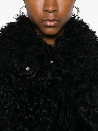Golden Goose Osanne Jacket Curly Shearling In Black