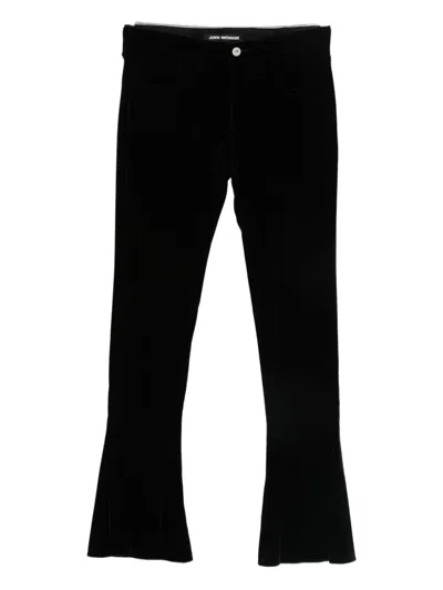 Junya Watanabe Flared Low Rise Trousers In Black