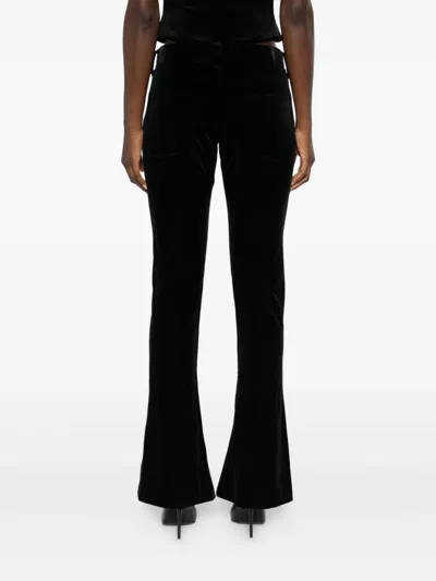 Junya Watanabe Flared Low Rise Trousers In Black