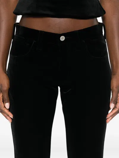 Junya Watanabe Flared Low Rise Trousers In Black