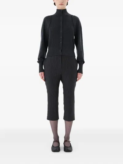 Amomento Blocking Button Up Cardigan In Gray