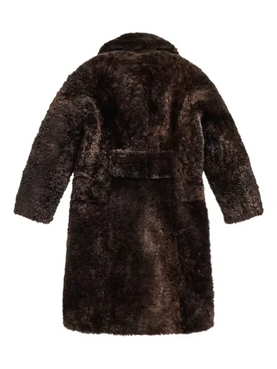 Rrl Mae Double-breasted Coat In Brown