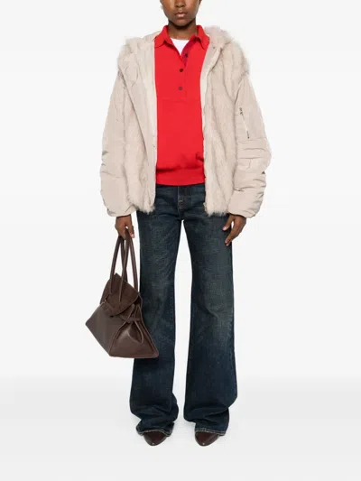 Vicolo Hooded Faux-fur Jacket In Pink