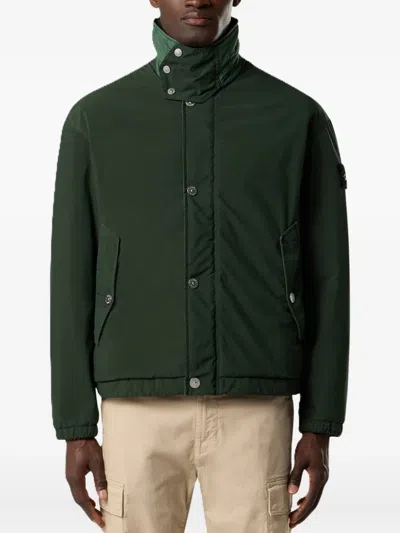 Stone Island Coach Jacket With Anti-drop And Snap Pockets In Green