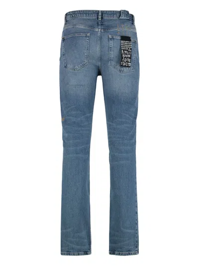 Ksubi Distressed 5-pocket Skinny Jeans In Blue
