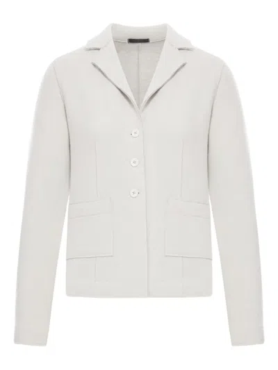 Transit Shaped Wool Jacket With Herringbone Pattern Inside In Gray