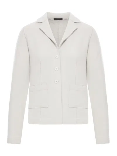 Transit Shaped Wool Jacket With Herringbone Pattern Inside In Gray