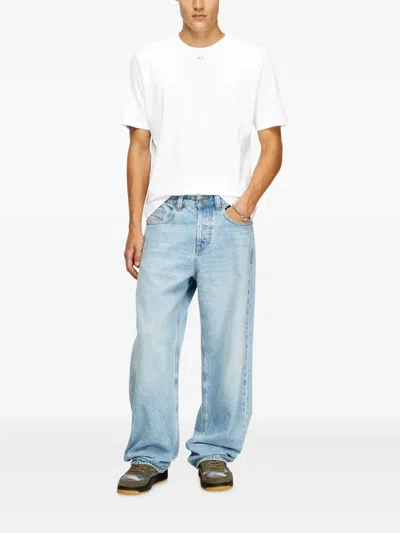 Diesel Cotton T-shirt With Embroidered Details T-norm-int In White