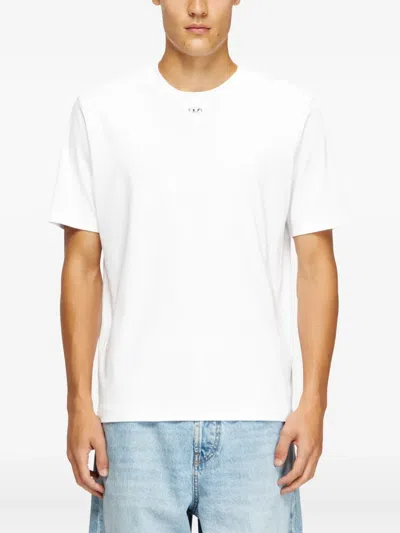 Diesel Cotton T-shirt With Embroidered Details T-norm-int In White