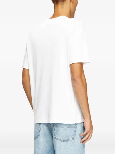 Diesel Cotton T-shirt With Embroidered Details T-norm-int In White