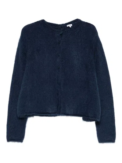 Loewe Cardigan In Mohair Blend In Blue