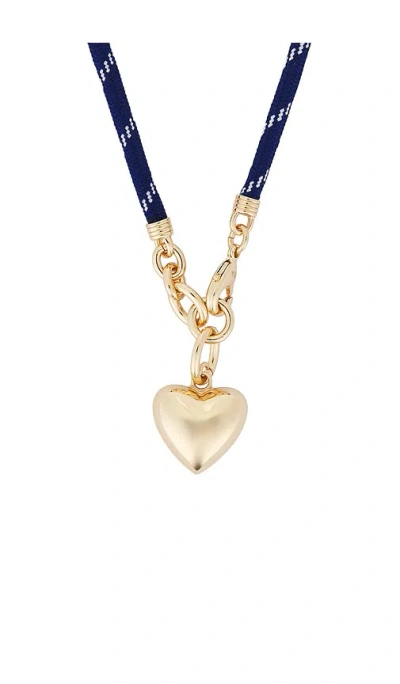 Roxanne Assoulin The Cord Heart Charm Necklace In Blue