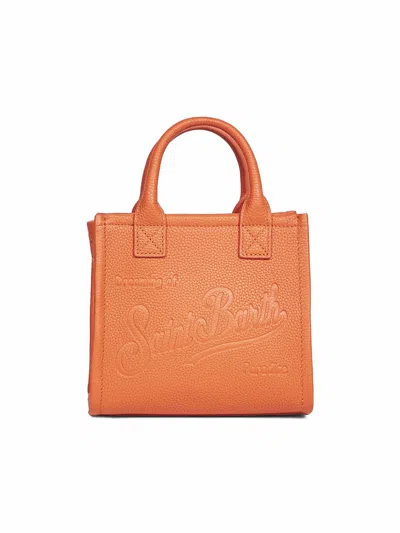 Mc2 Saint Barth Mini Embossed-logo Tote Bag In Brown