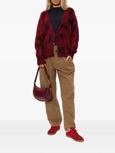 Isabel Marant Mylene Mohair Cardigan Deep Red In Red