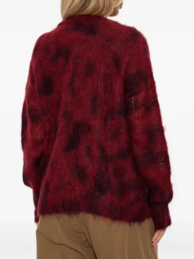 Isabel Marant Mylene Mohair Cardigan Deep Red In Red