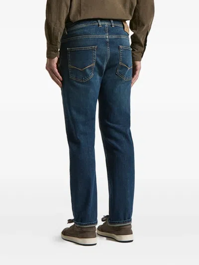 Peserico Slim Fit Jeans In Ink Blue In Blue