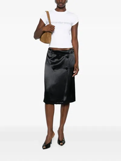 Alexander Wang Crystal Hotfix Logo Cotton Baby T-shirt Clothing In White