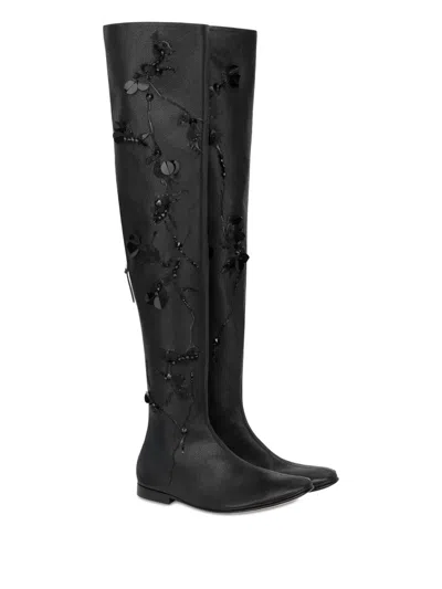 Alberta Ferretti Alberta Ferreti Black Leather Boots In Black
