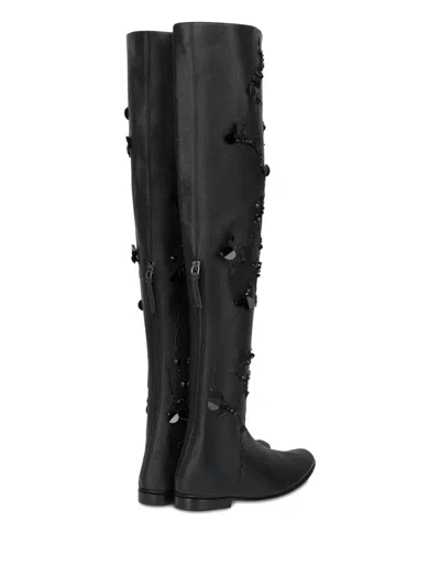 Alberta Ferretti Alberta Ferreti Black Leather Boots In Black