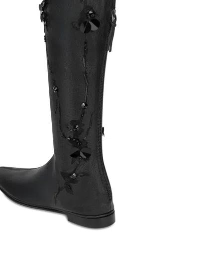 Alberta Ferretti Alberta Ferreti Black Leather Boots In Black