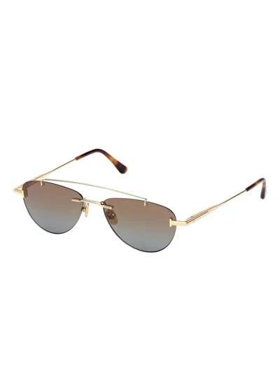 Tom Ford Astor 55mm Gradient Pilot Sunglasses In Gold