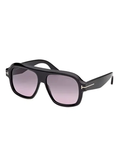 Tom Ford Rhonda 56mm Gradient Pilot Sunglasses In Black