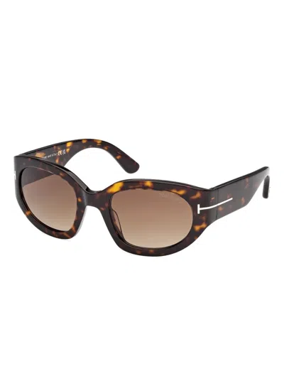 Tom Ford Eyewear Rectangular Frame Sunglasses In Brown