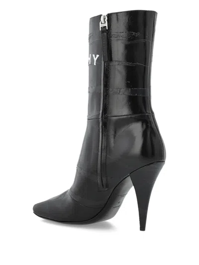Givenchy Sliced Square Patent Leather Ankle Boots In Black