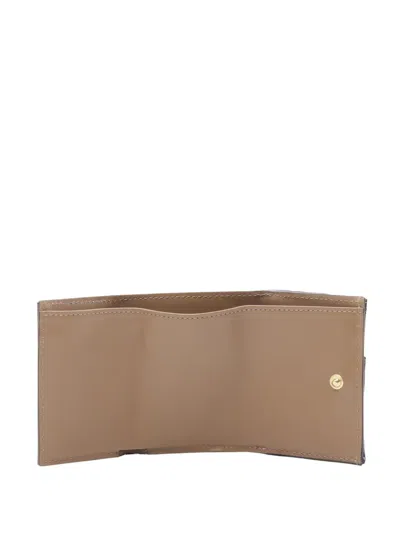Pre-owned Fendi 2010-2025 Micro Zucca Canvas Baguette Trifold Wallet Small Wallets In Brown